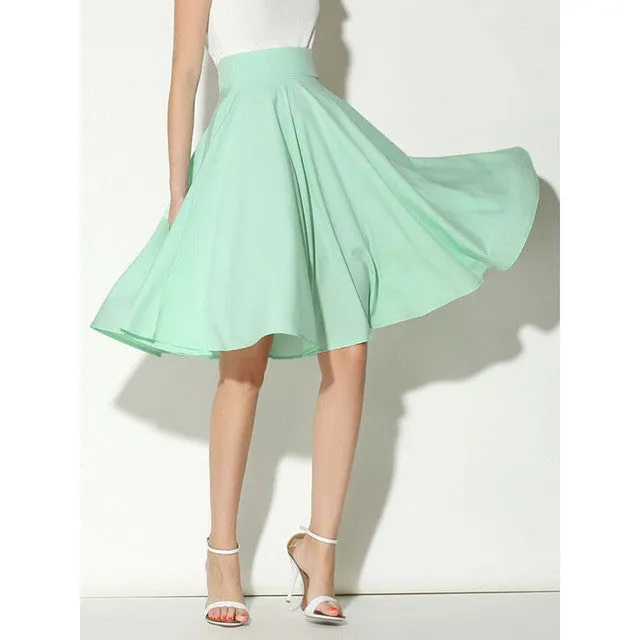 Multicolor Pastels High Waist Midi Skirt