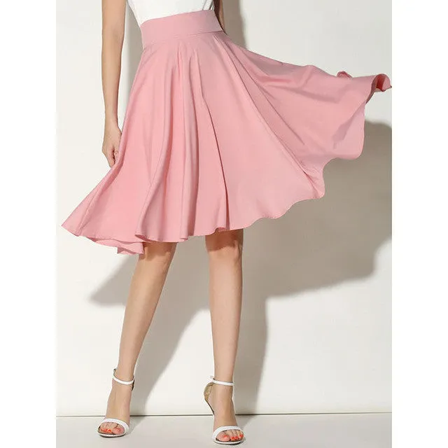 Multicolor Pastels High Waist Midi Skirt