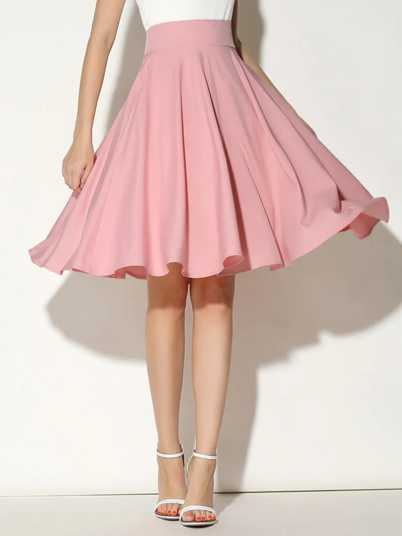 Multicolor Pastels High Waist Midi Skirt