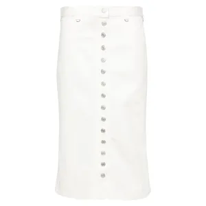 Multiflex White Denim Skirt