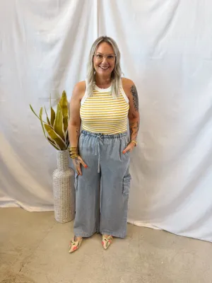 Mustard Striped Tank Top