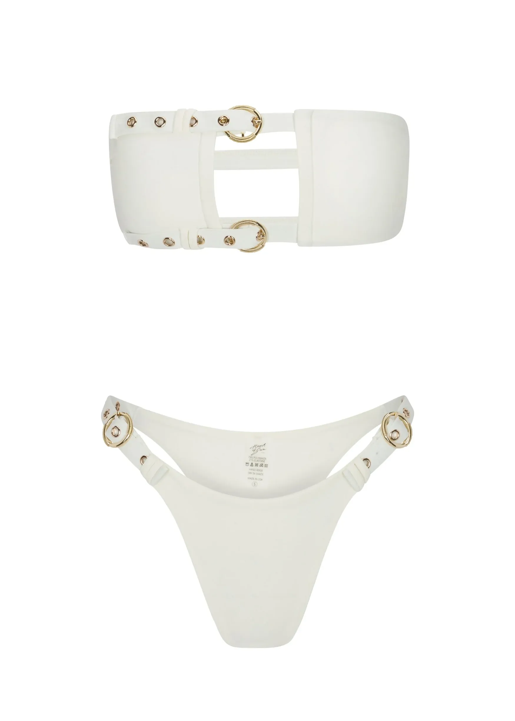 My Darling Bandeau Buckle Bikini Top | Ivory