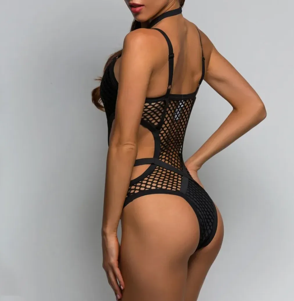 NATASHA NET ONE PIECE SWIMSUIT