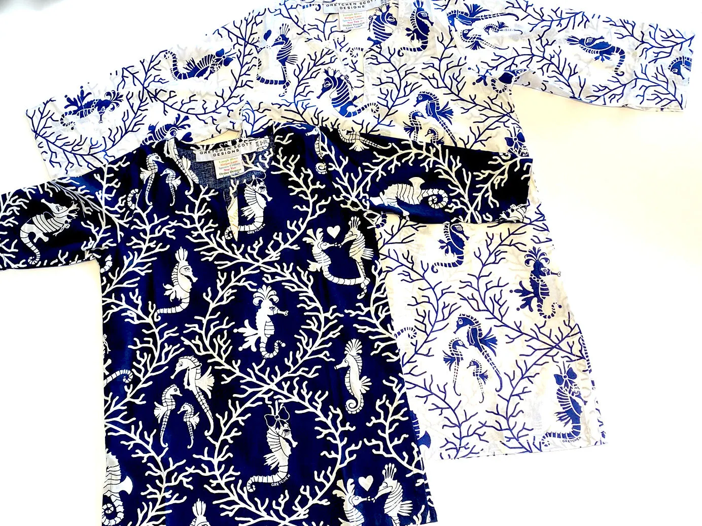Navy and White Girls Seahorse Tunic