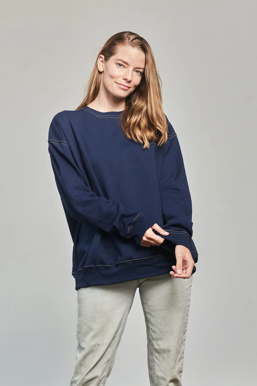 Navy Blue Crewneck Pullover