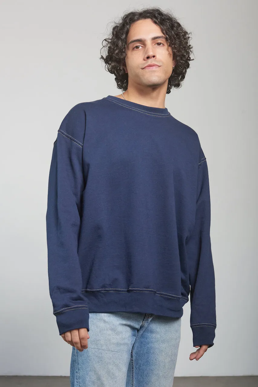 Navy Blue Crewneck Pullover