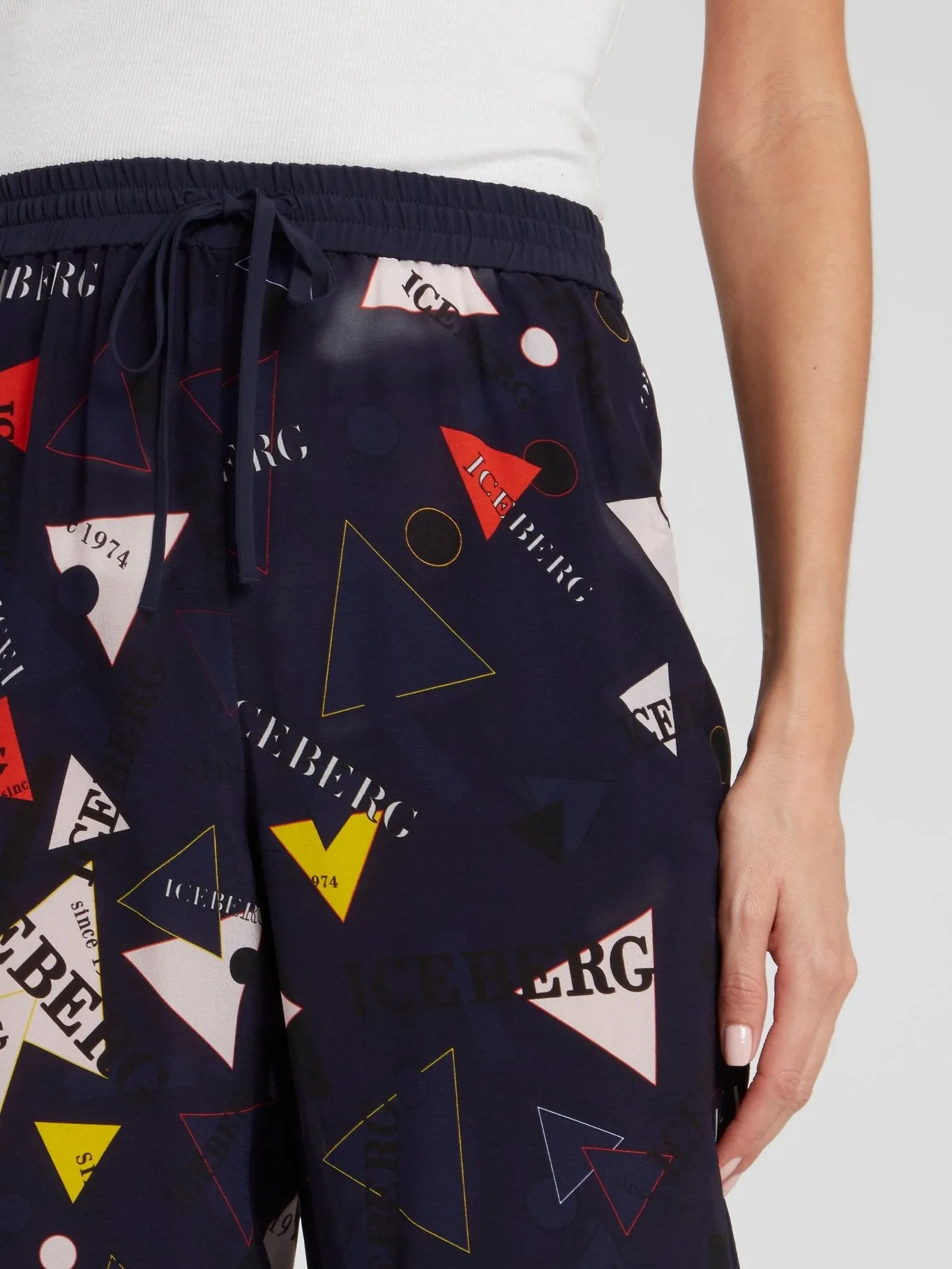Navy Flared Capri Pants