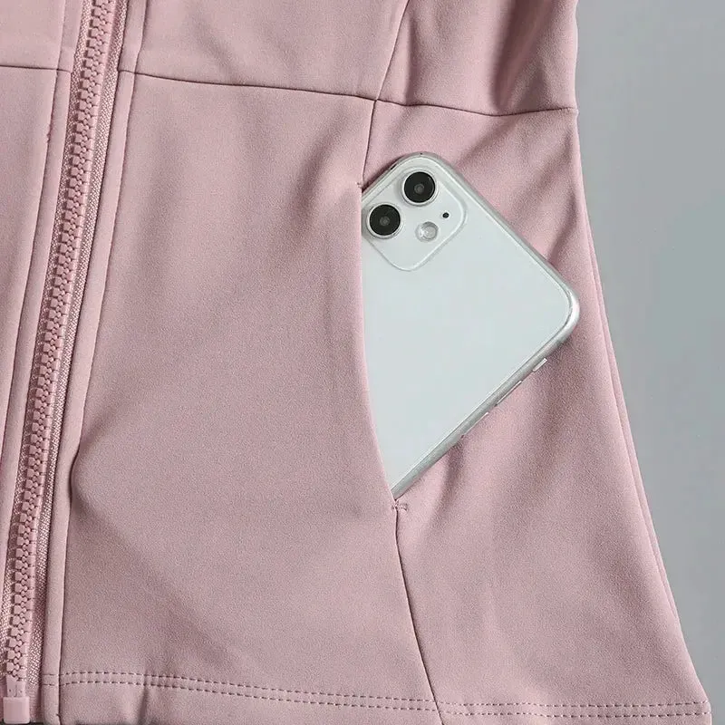 New Yoga Wear Ladies Coat Round High Elastic Loose Exercise Yoga Fitness Long Sleeve Stand-up Collar  Yoga Tops