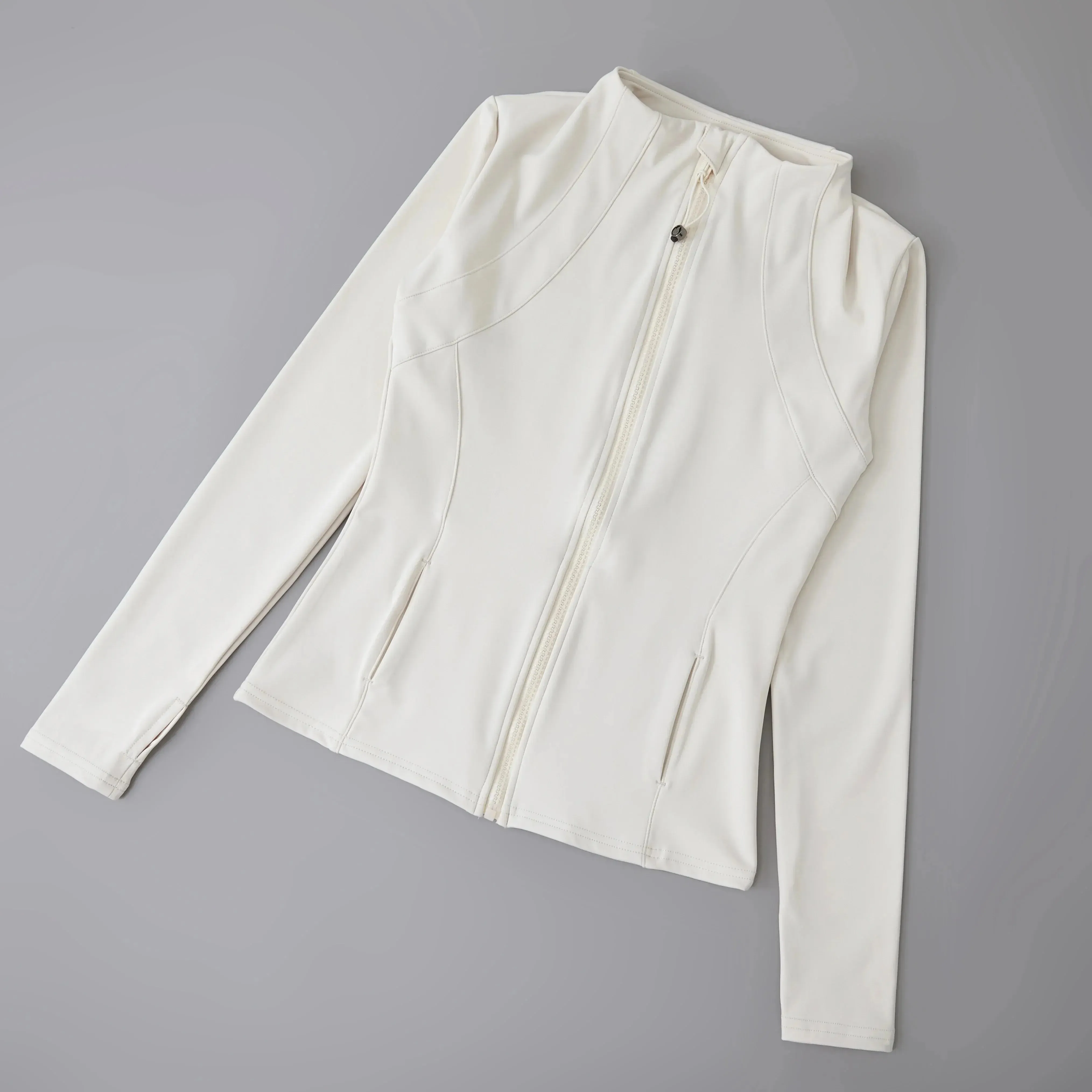 New Yoga Wear Ladies Coat Round High Elastic Loose Exercise Yoga Fitness Long Sleeve Stand-up Collar  Yoga Tops
