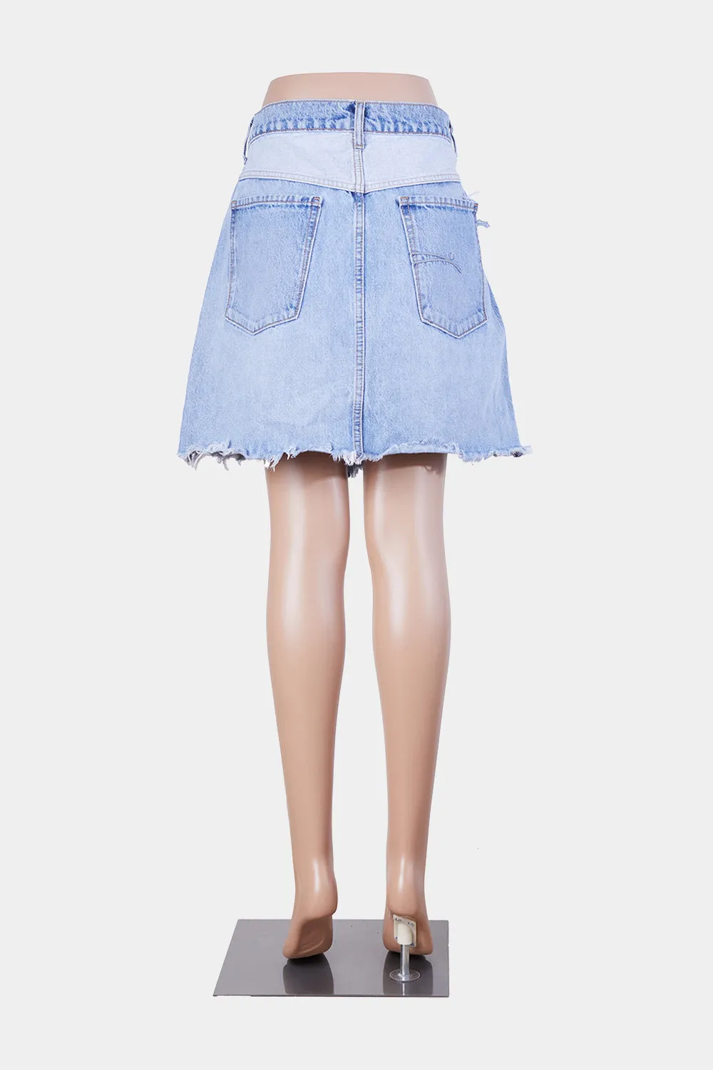 Nobody Denim Blue Two Tone High Rise Denim Skirt