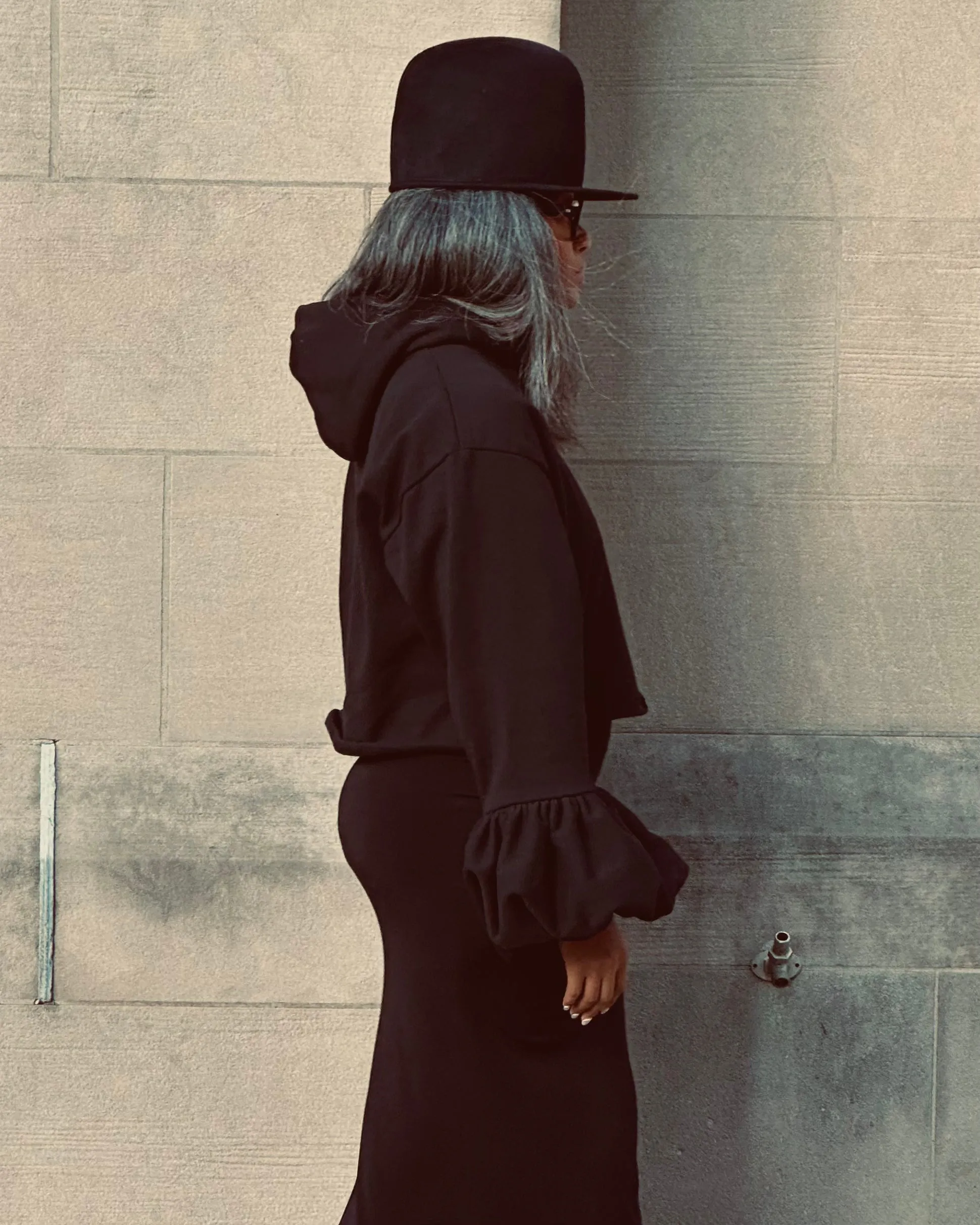 Noir Statement Sleeve Hoodie