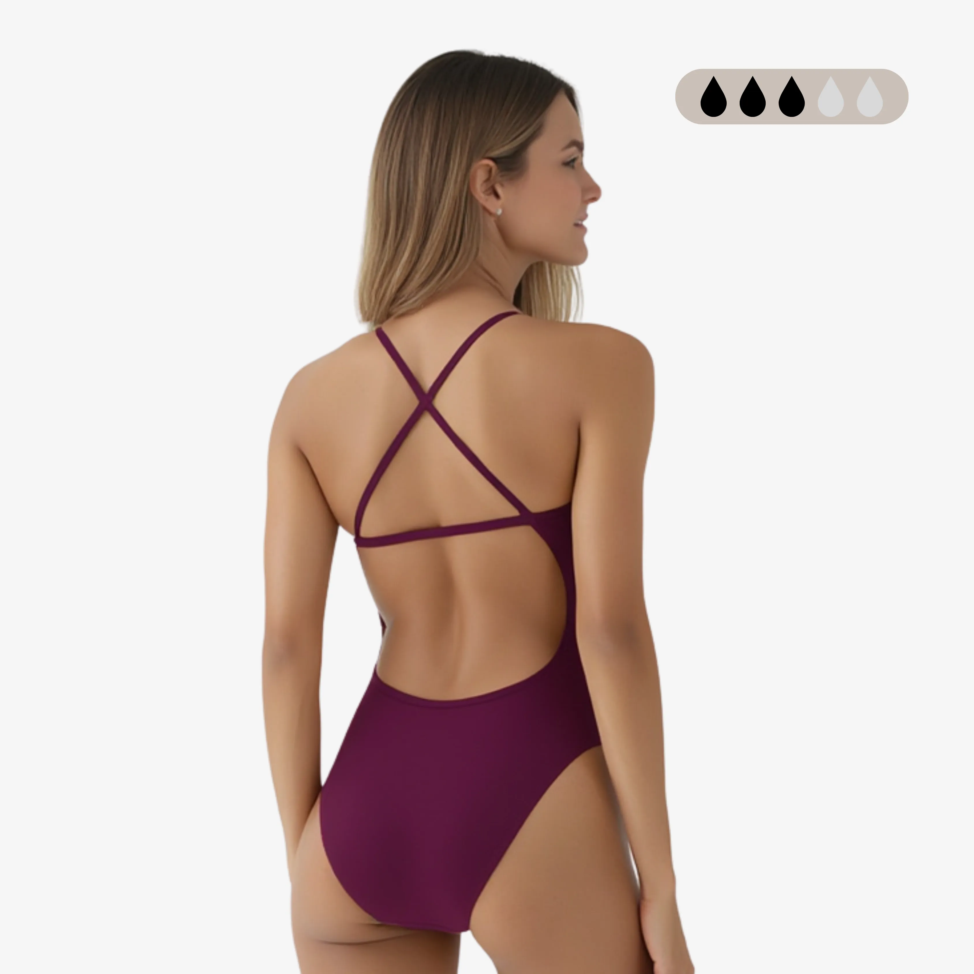 Norca SecureFlo Merlot X-Back: Period Swimsuit