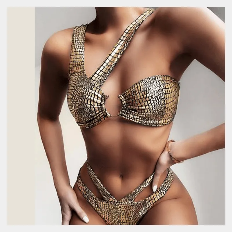 Nova Metallic Python Bikini Swimwear