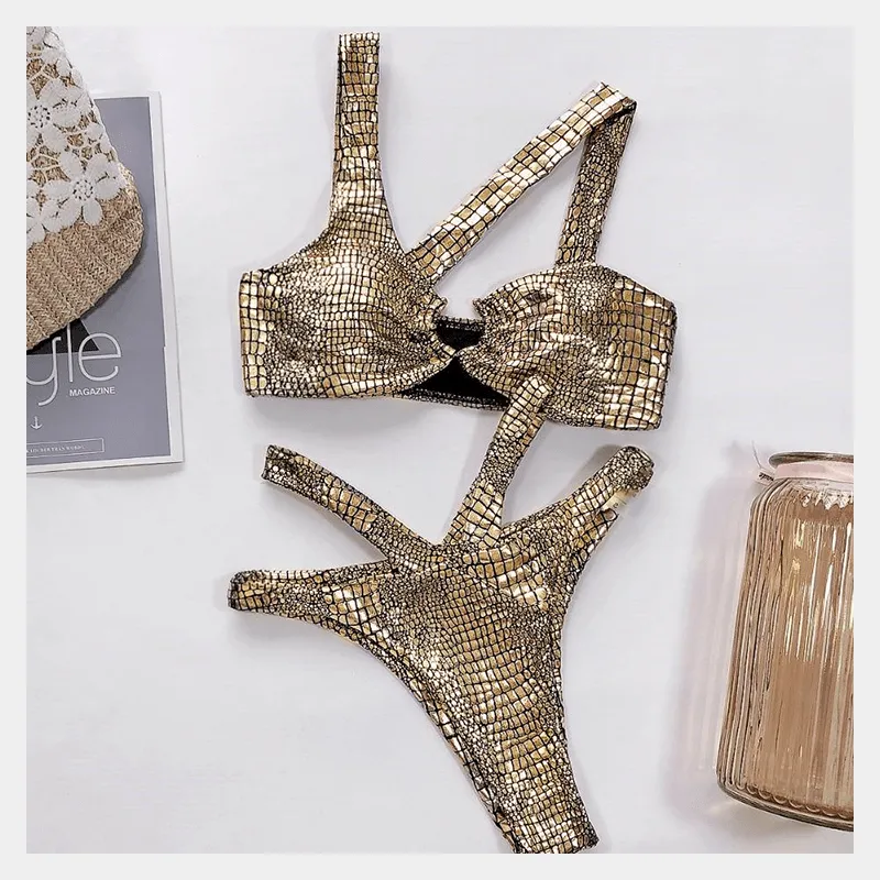Nova Metallic Python Bikini Swimwear
