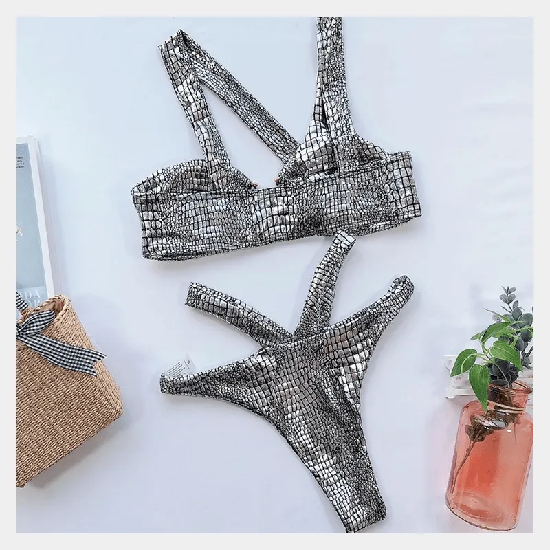 Nova Metallic Python Bikini Swimwear