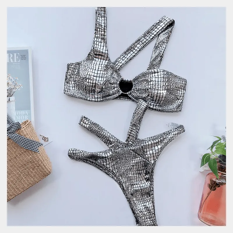 Nova Metallic Python Bikini Swimwear