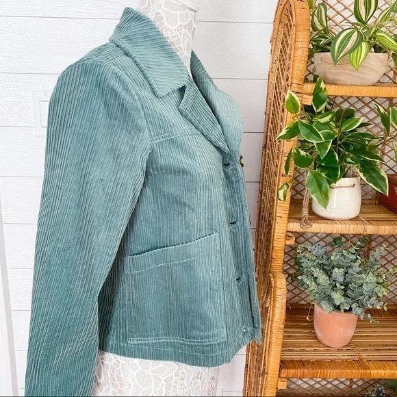 NWT Anthropologie Avec Les Filles Tegan Corduroy Shirt Jacket Medium Green Mint