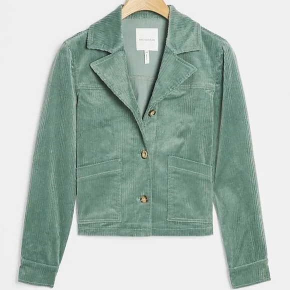 NWT Anthropologie Avec Les Filles Tegan Corduroy Shirt Jacket Medium Green Mint