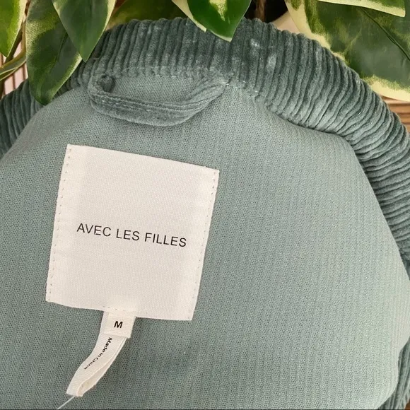 NWT Anthropologie Avec Les Filles Tegan Corduroy Shirt Jacket Medium Green Mint