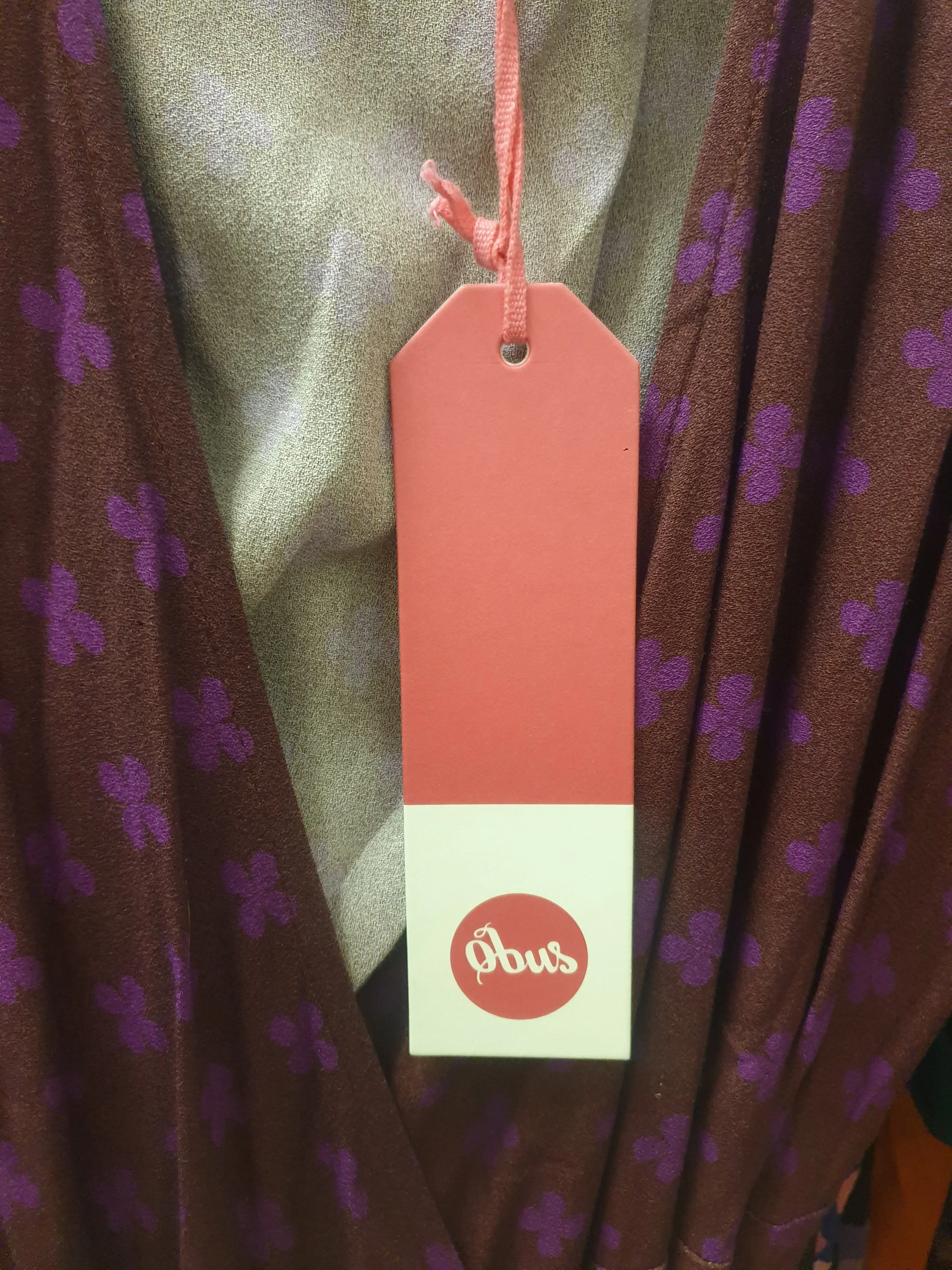 Obus brown wrap dress with purple flower print size 2, best fits 10