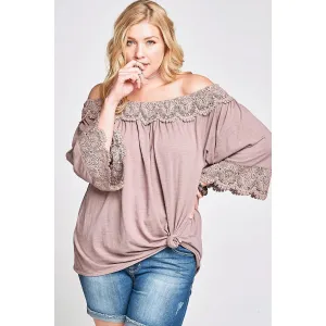 Oddi Lovely and Lacey Top in Mocha