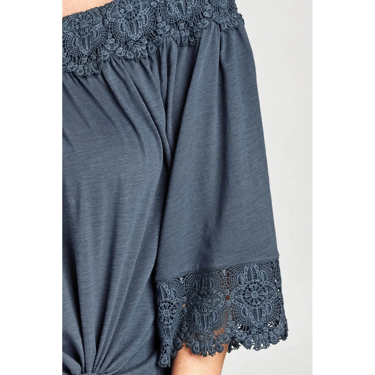 Oddi Lovely and Lacey Top in Navy