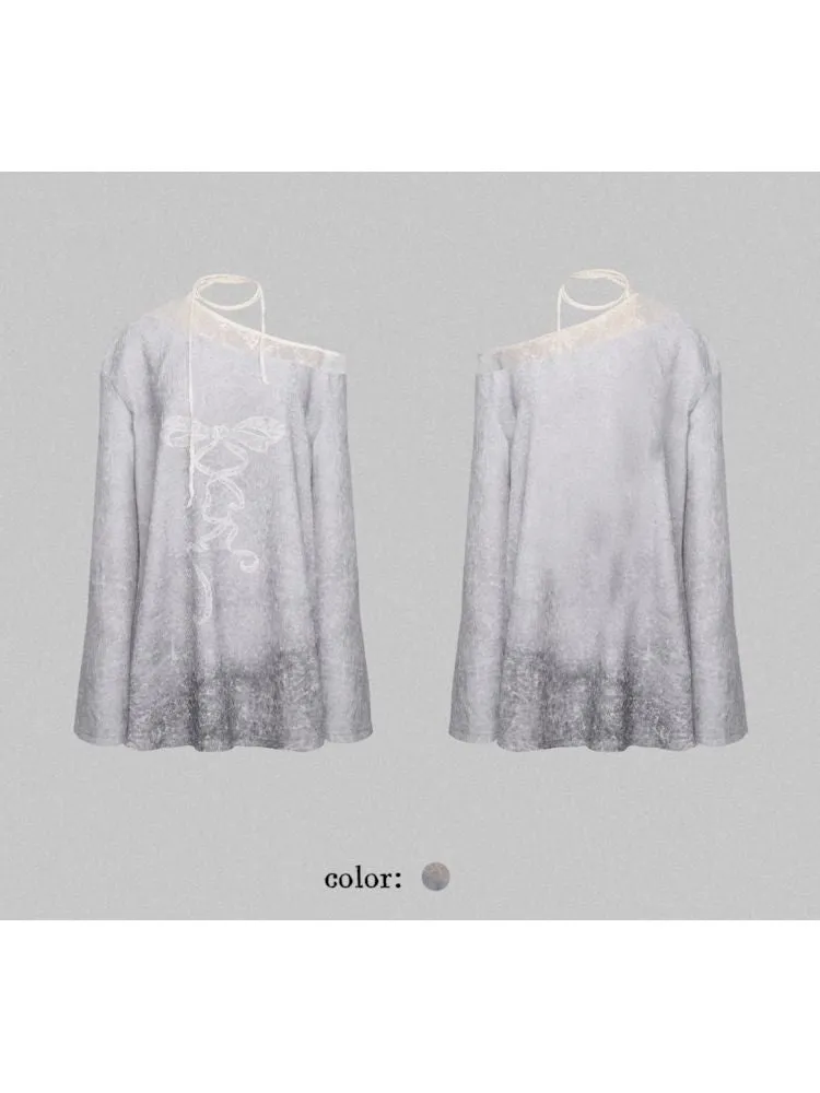 Off Shoulder Long Sleeve t-shirt【s0000007787】