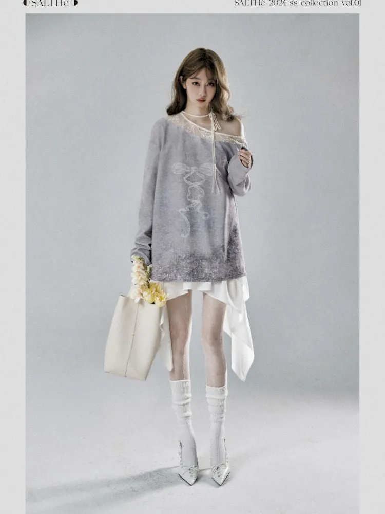 Off Shoulder Long Sleeve t-shirt【s0000007787】