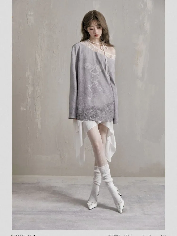 Off Shoulder Long Sleeve t-shirt【s0000007787】