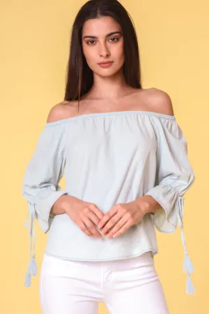 Off Shoulder Polka Dot Blouse