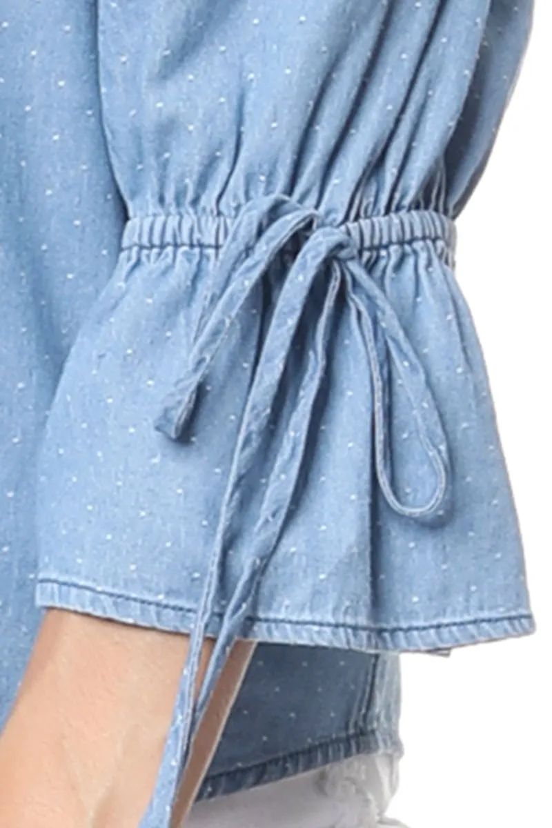Off Shoulder Polka Dot Blouse