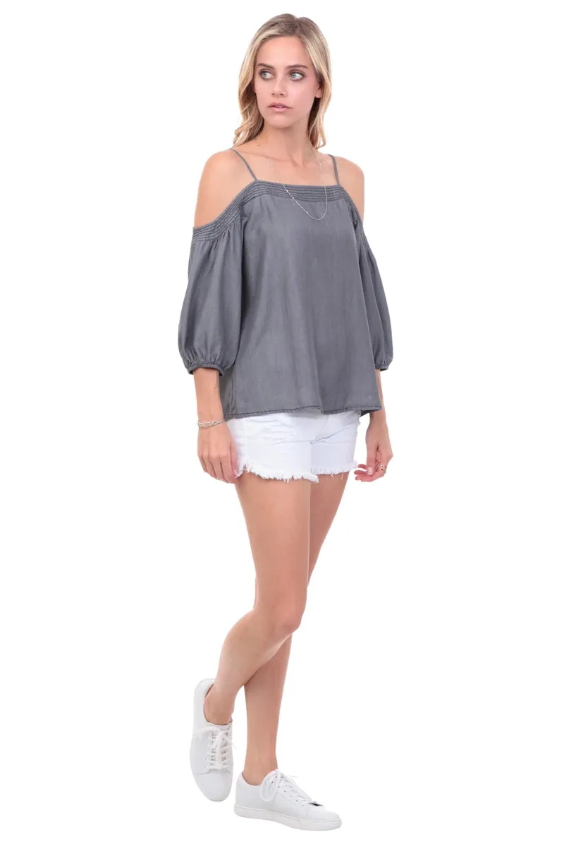 Off Shoulder Top With Top Stich Detail
