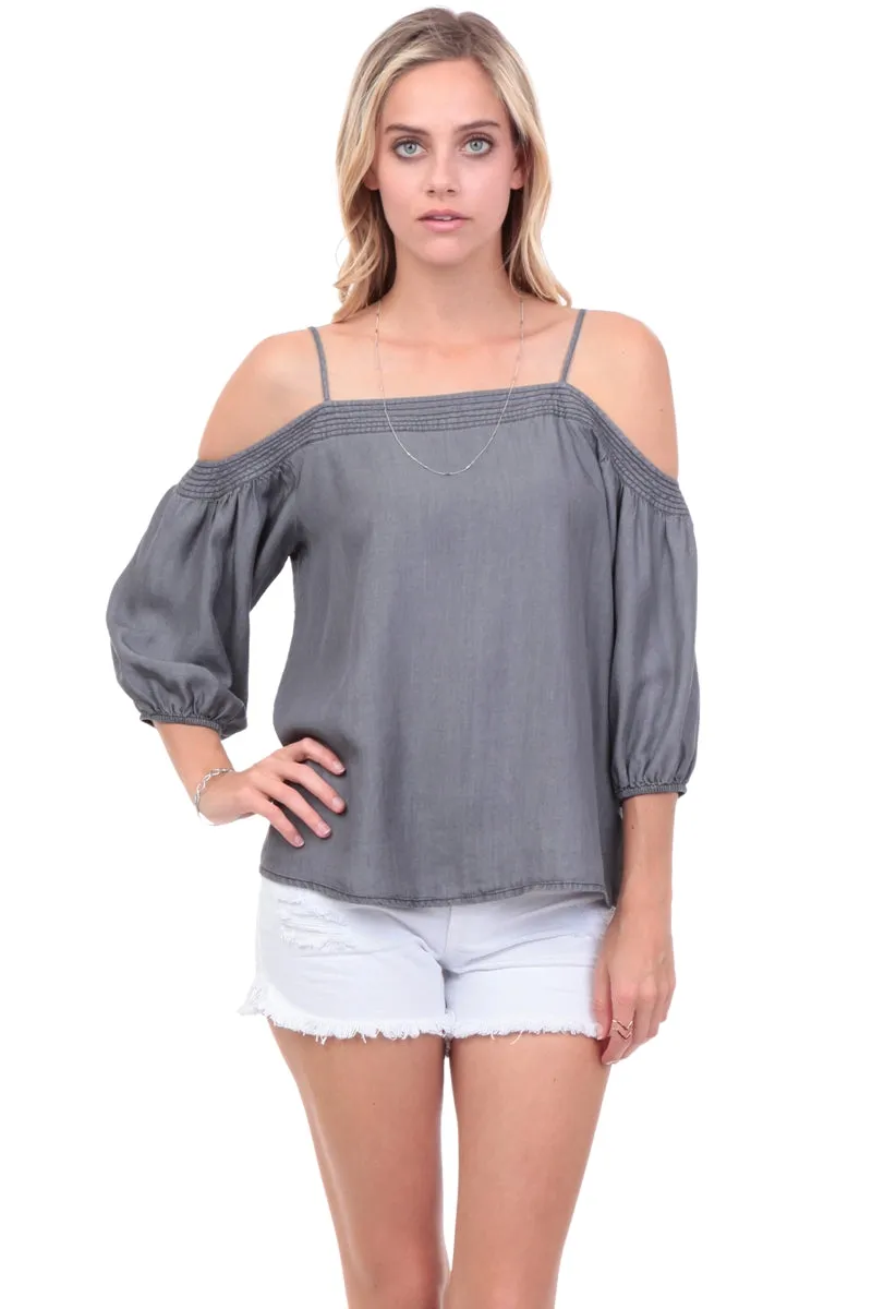 Off Shoulder Top With Top Stich Detail