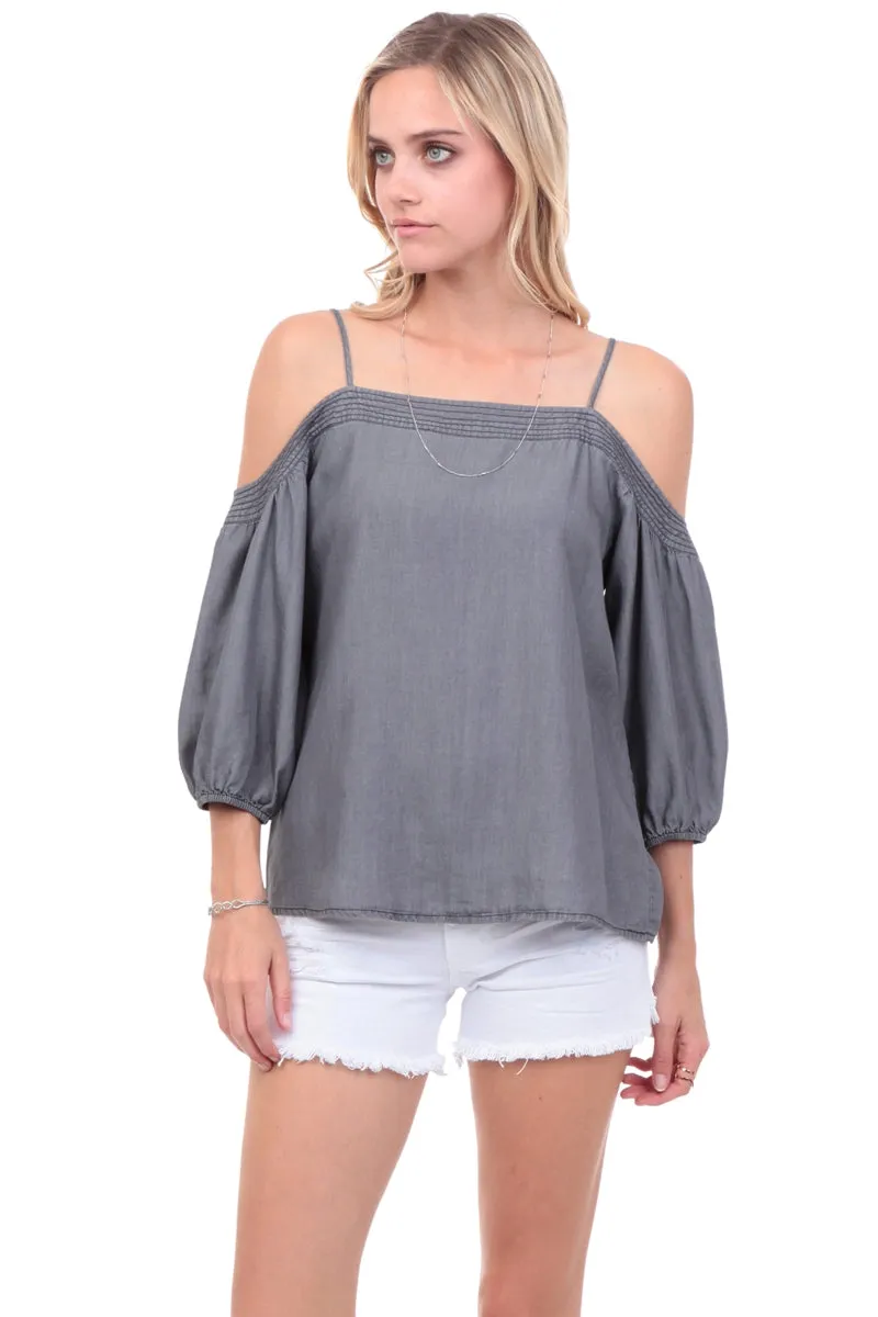 Off Shoulder Top With Top Stich Detail