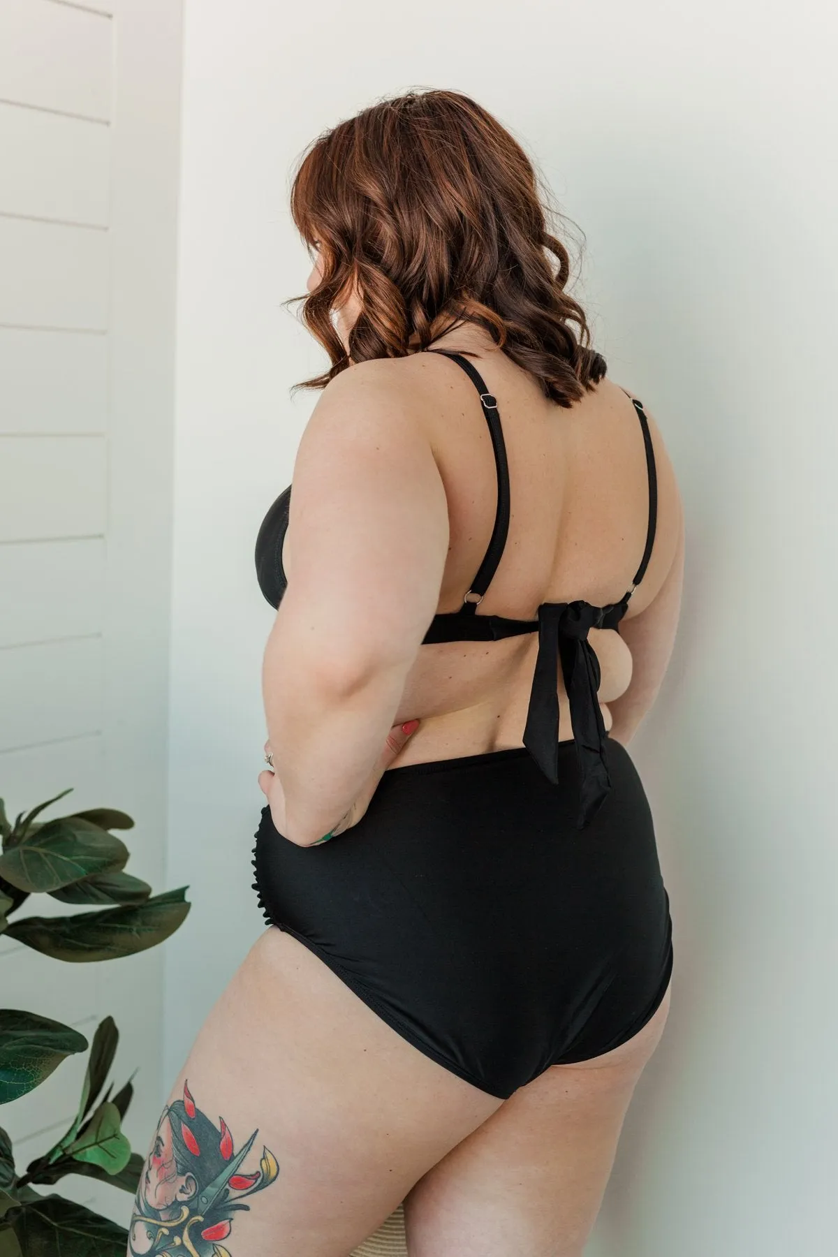 Off To An Oasis High-Rise Swim Bottoms- Black
