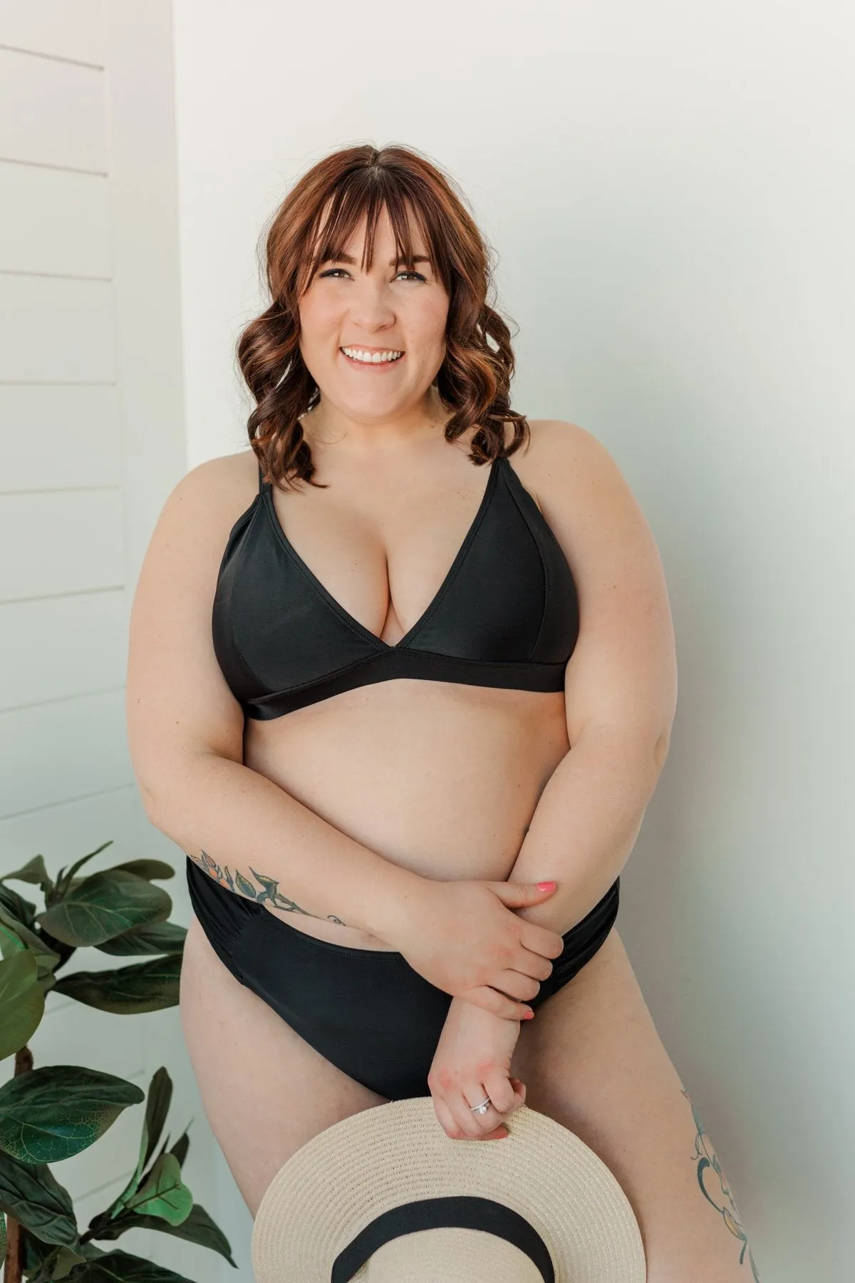 Off To An Oasis High-Rise Swim Bottoms- Black