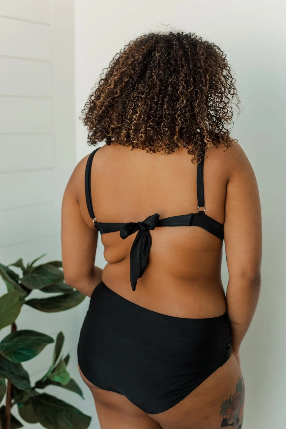 Off To An Oasis High-Rise Swim Bottoms- Black