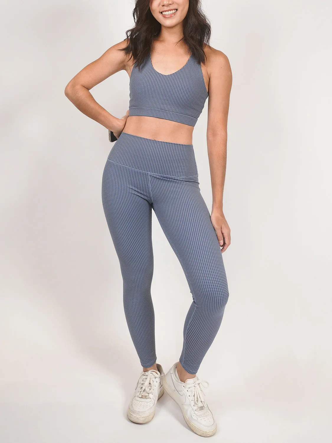 Olivia Set - Blue Houndstooth
