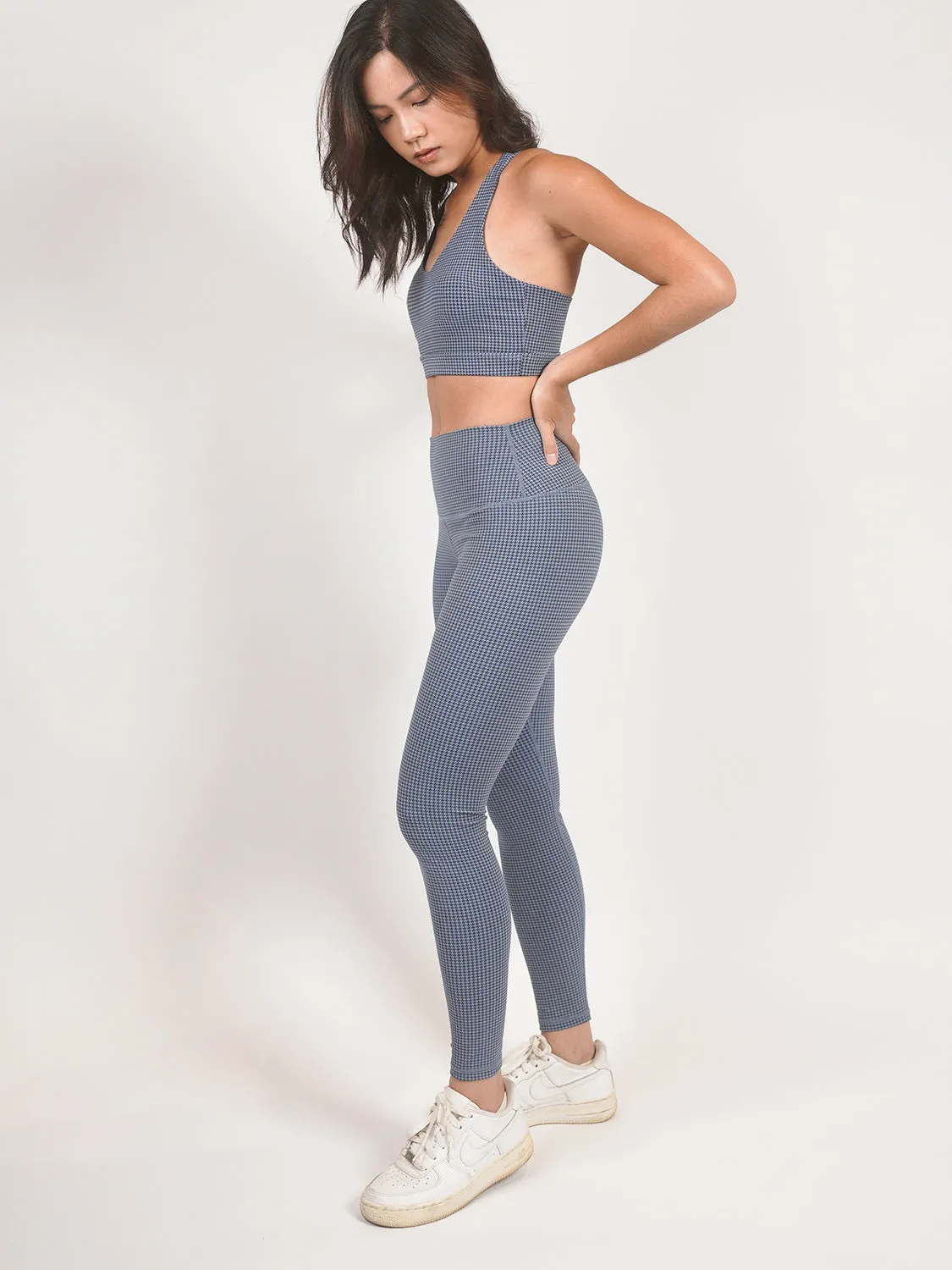 Olivia Set - Blue Houndstooth