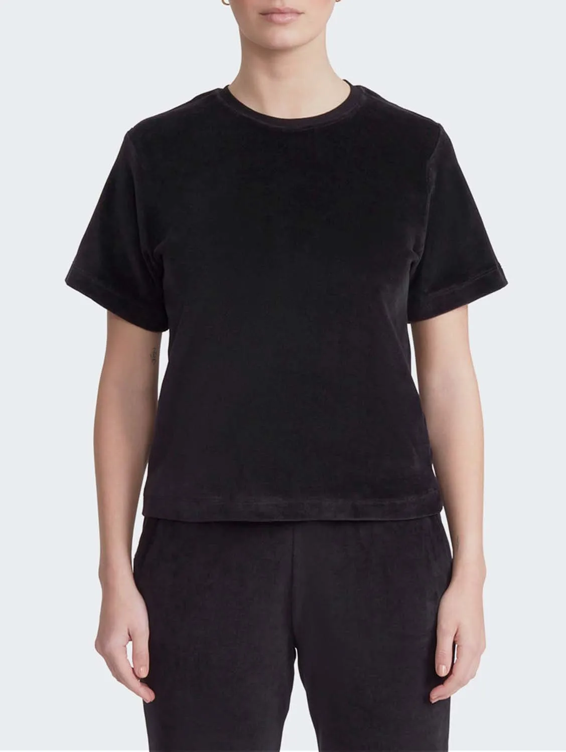 Organic Unisex Velour Vegan T-Shirt | Jet Black