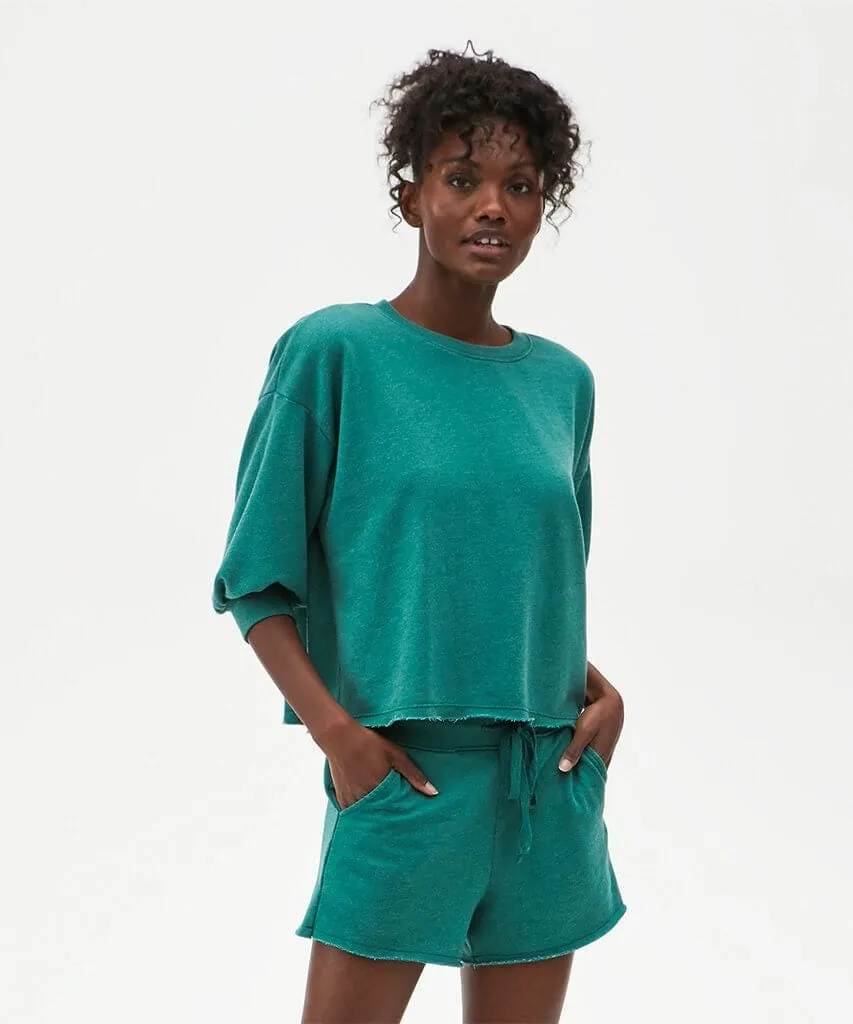 Otto Cut Off Sweatshort French Terry Emerald