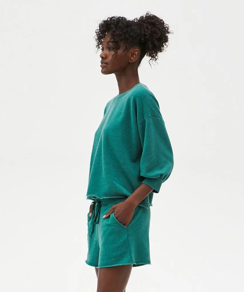 Otto Cut Off Sweatshort French Terry Emerald