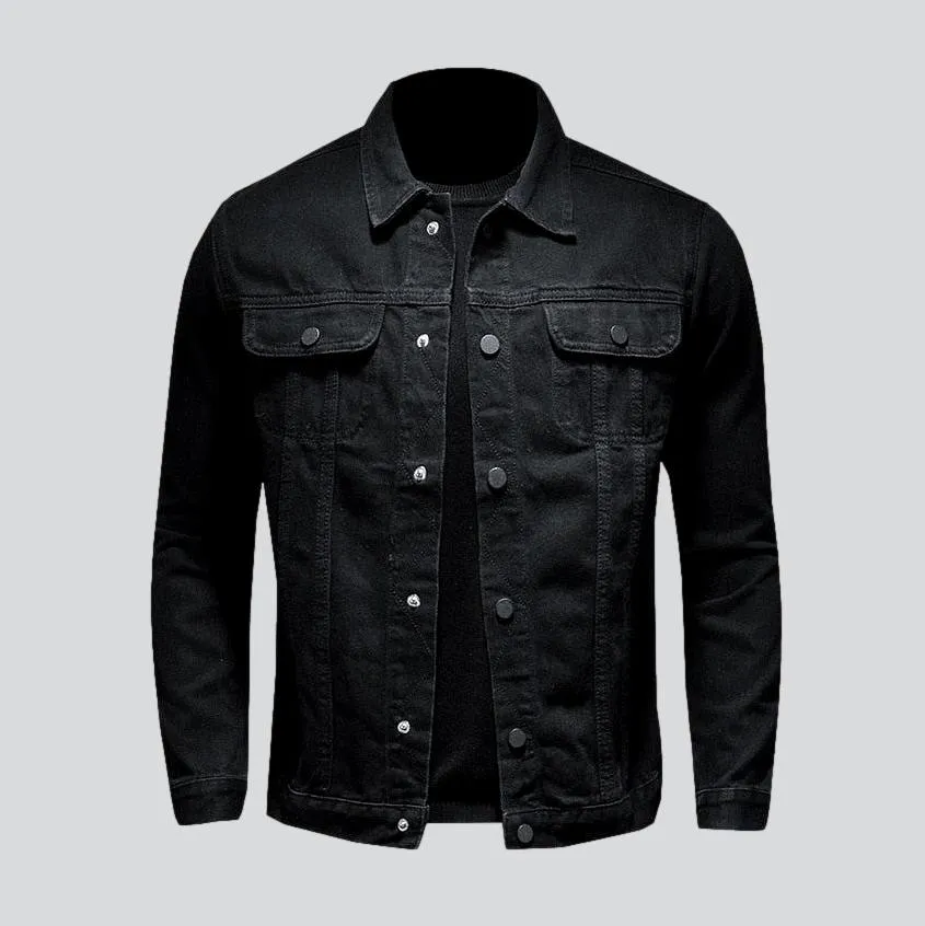 Outerwear black men denim jacket