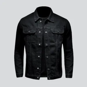 Outerwear black men denim jacket