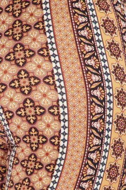 Paisley Boho Print Bell Bottom Pants