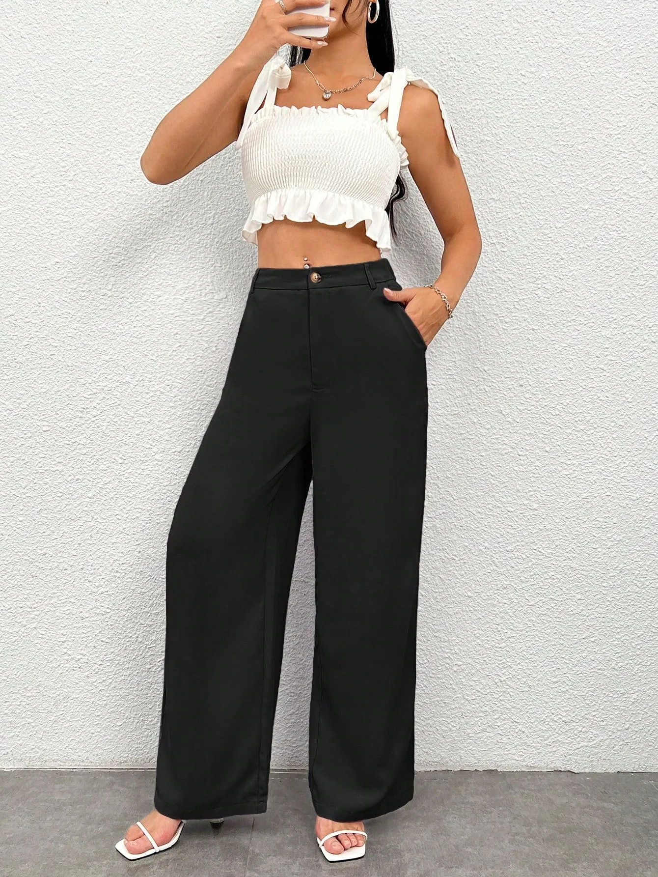 Pantalones Casual Unicolor para Mujer - Cherry Vibes