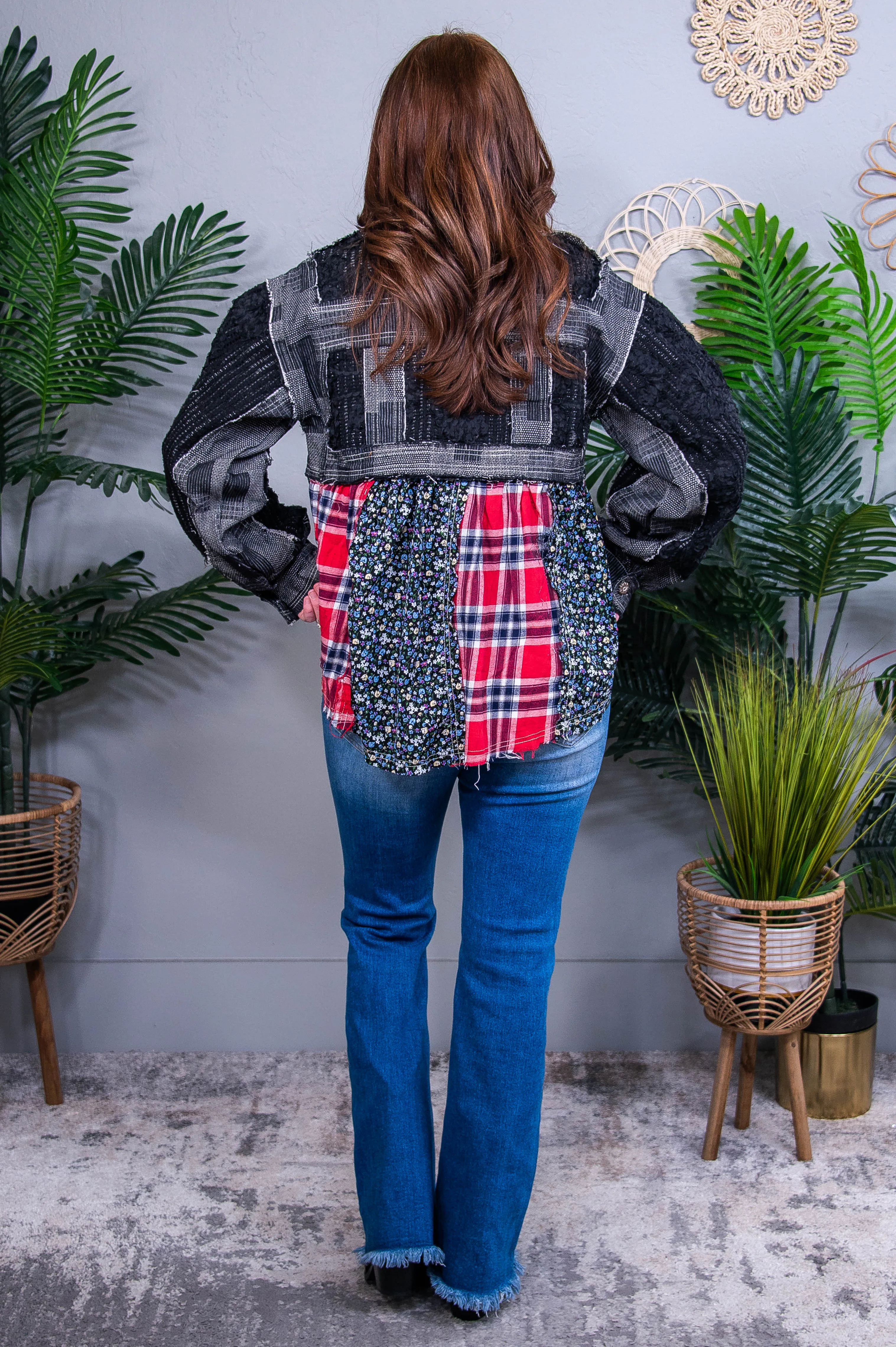 Patch Perfection Crochet Patchwork Dropped Shoulder Jacket - O5740BK