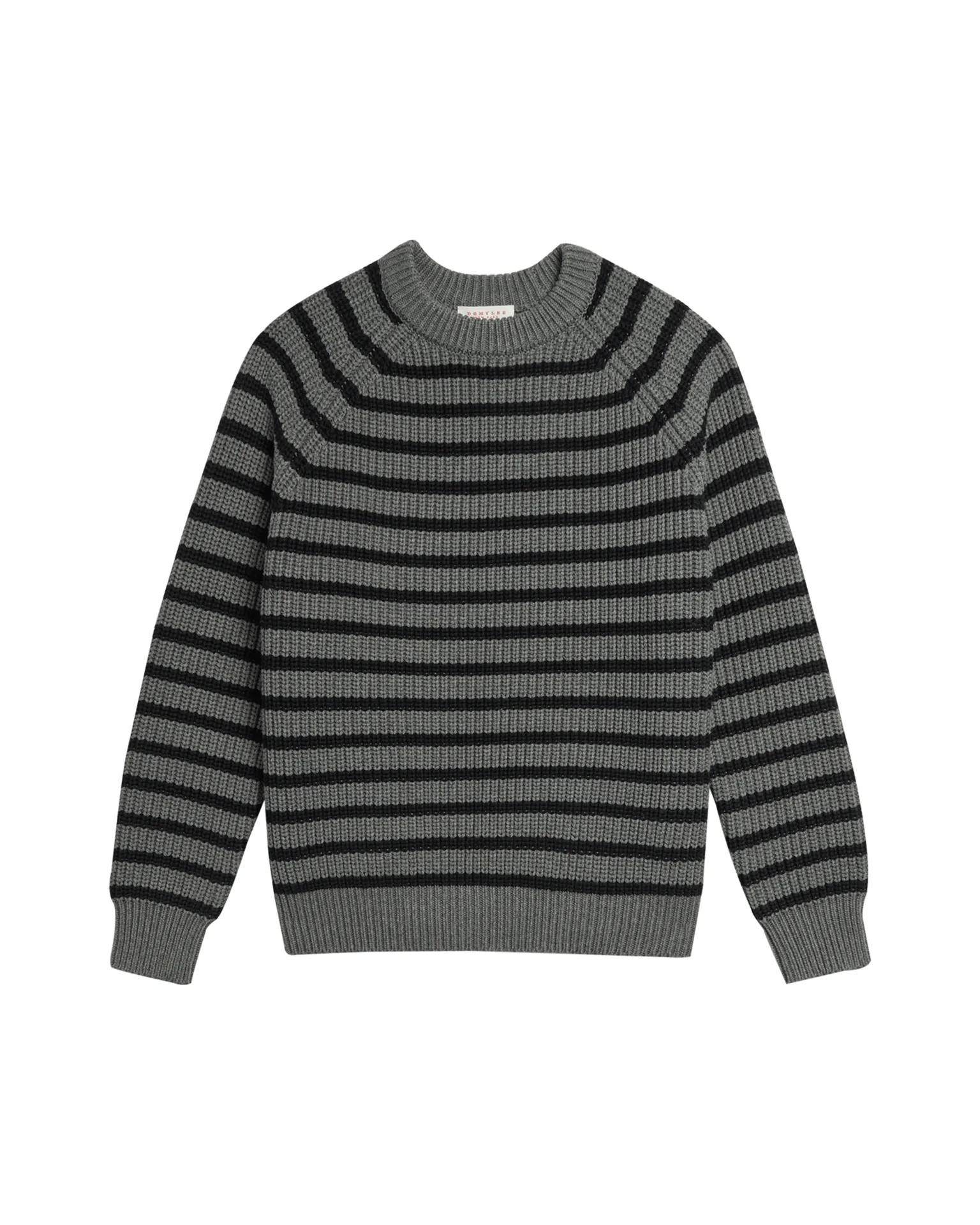 Phoebe Stripe Sweater in Dark Heather Grey/Black