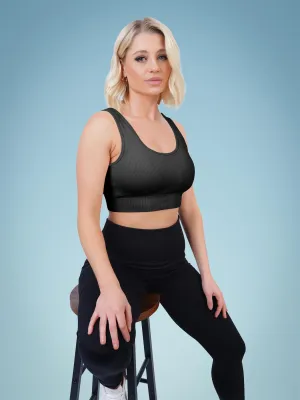 Plain Seamless Ribbed Gym Bra
