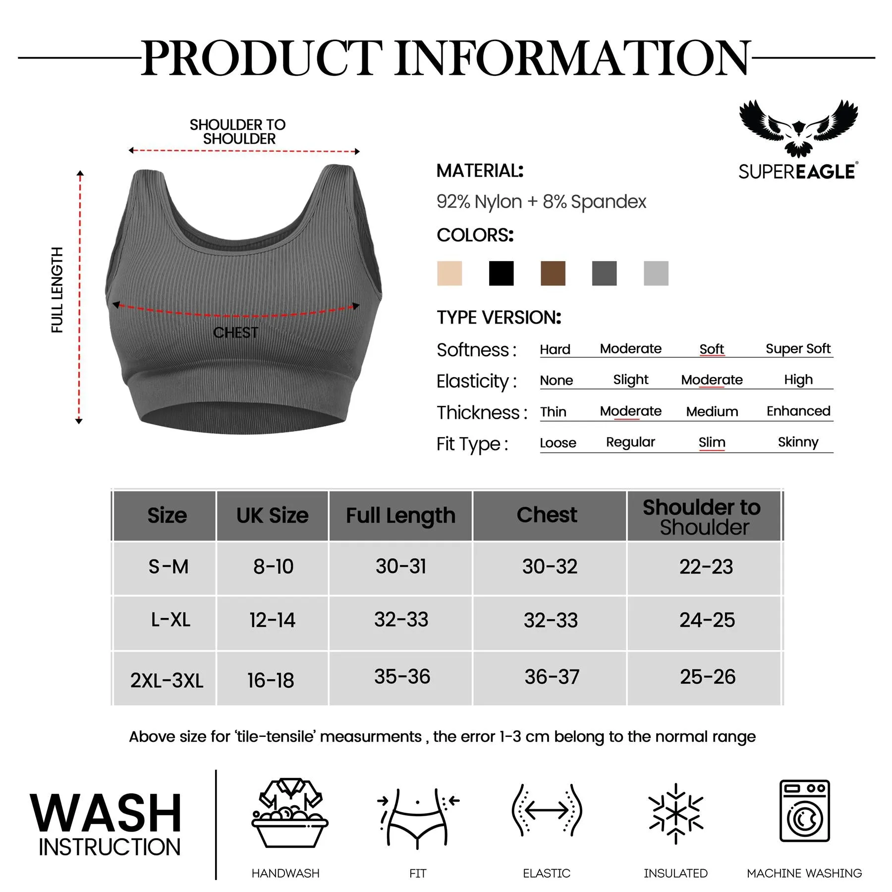 Plain Seamless Ribbed Gym Bra